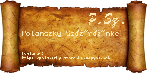 Polanszky Szörénke névjegykártya